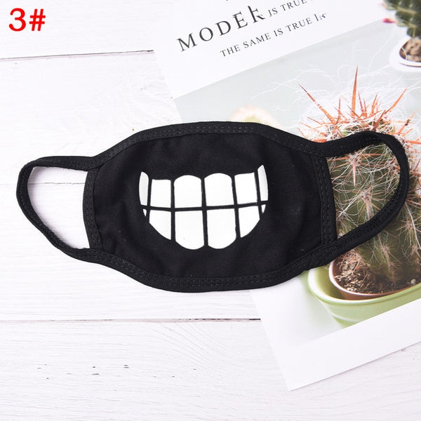 18 Style Cool Unisex Teeth Design Mask Black Noctilucent Cotton Face Mask Mouth Mask Light In The Dark Anti Dust Keep Warm Masks