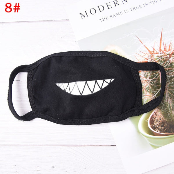 18 Style Cool Unisex Teeth Design Mask Black Noctilucent Cotton Face Mask Mouth Mask Light In The Dark Anti Dust Keep Warm Masks