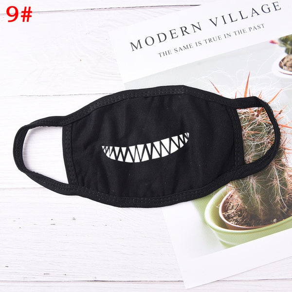 18 Style Cool Unisex Teeth Design Mask Black Noctilucent Cotton Face Mask Mouth Mask Light In The Dark Anti Dust Keep Warm Masks