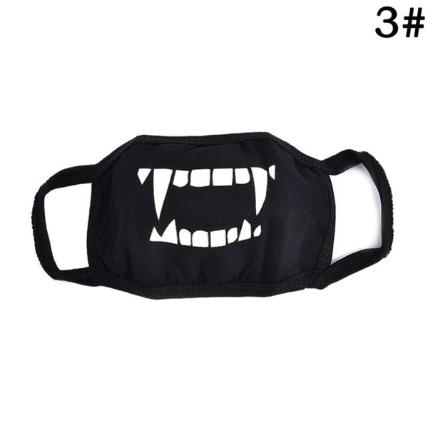 18 Style Cool Unisex Teeth Design Mask Black Noctilucent Cotton Face Mask Mouth Mask Light In The Dark Anti Dust Keep Warm Masks