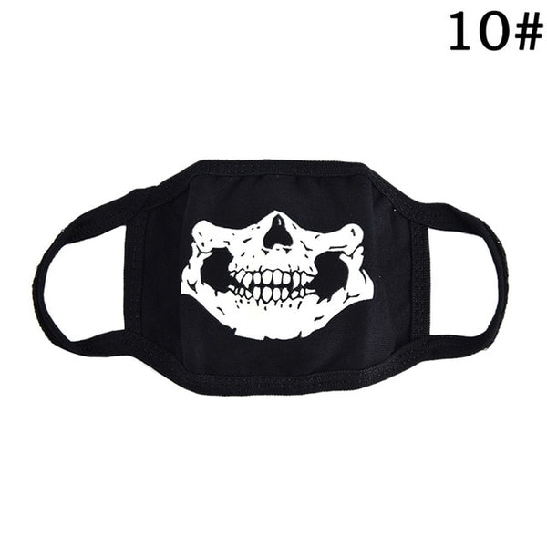 18 Style Cool Unisex Teeth Design Mask Black Noctilucent Cotton Face Mask Mouth Mask Light In The Dark Anti Dust Keep Warm Masks