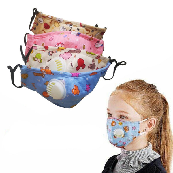 1pc Kids Children Printed Cotton Adjustable Breather Filter Mask High Efficiency Filtration Breathable 3D Fitting Design