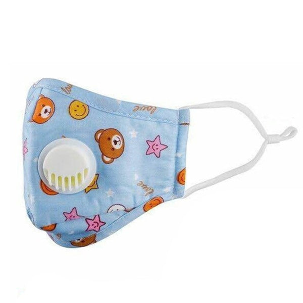 1pc Kids Children Printed Cotton Adjustable Breather Filter Mask High Efficiency Filtration Breathable 3D Fitting Design