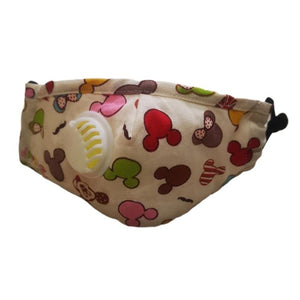 1pc Kids Children Printed Cotton Adjustable Breather Filter Mask High Efficiency Filtration Breathable 3D Fitting Design