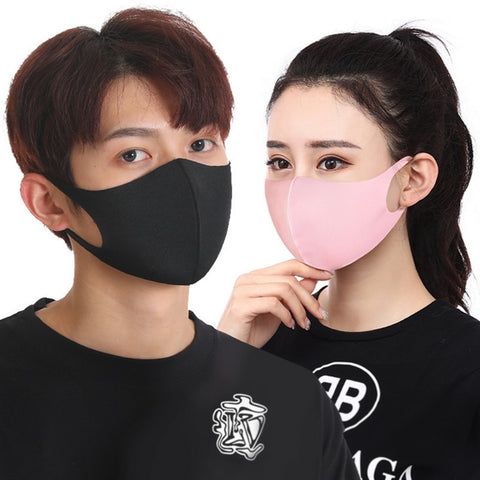 MoneRffi In Stock 20Pcs Reusable Mouth Mask  Washable Dust Proof Black Face Mask Breathable Super Soft Fashion Design