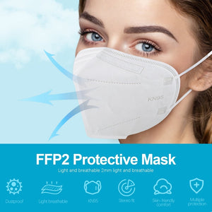 FFP2 Protective Mask High Efficiency Filtration Comfortable And Adjustable 3D Fitting Design Light And Breathable 1 Pcs